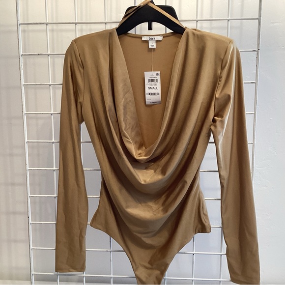 Stretch Satin Bodysuit Gold NWT - Picture 1 of 7
